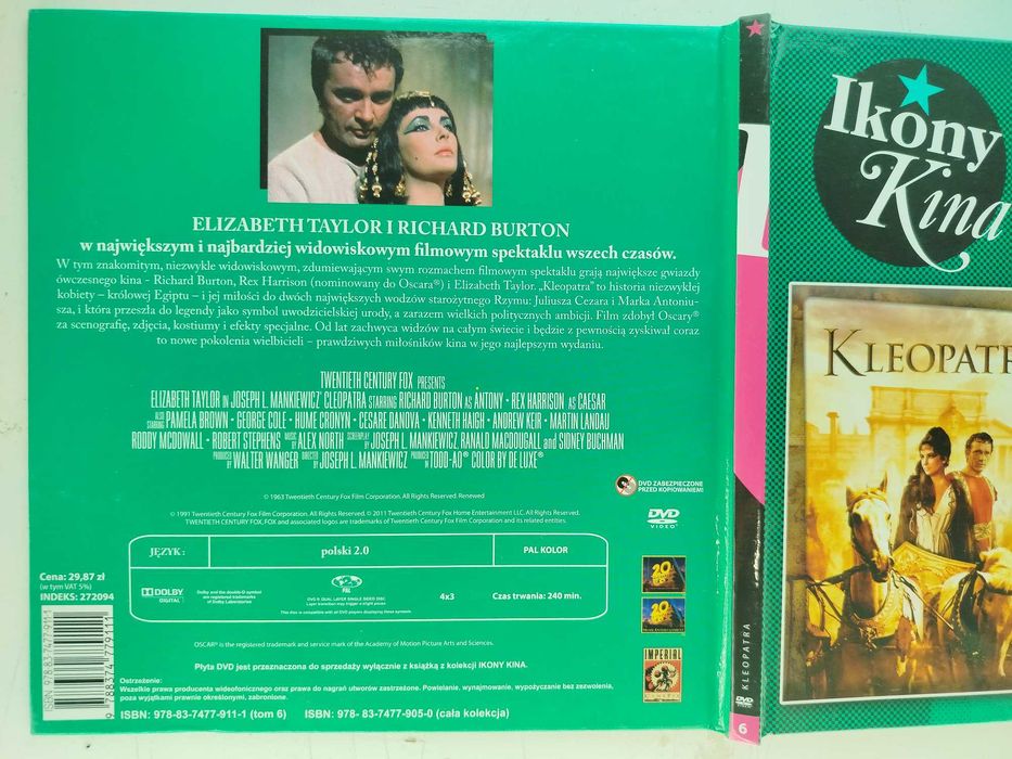 Ikony Kina Kleopatra DVD + książka Taylor Burton