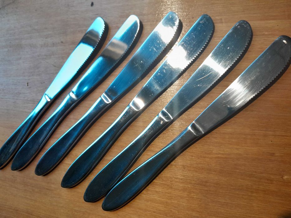 Stare noże obiadowe sztućce stal nierdzewna 6 sztuk