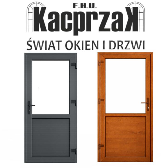 DRZWI Kacprzak 105x210 Drzwi ZEWNĘTRZNE PCV Złoty dąb Lewe Lider OLX