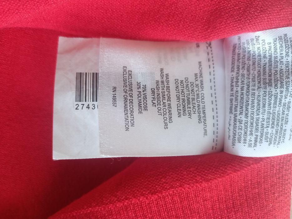 M Czerwony półgolf amisu bluzka sweterek stan bdb