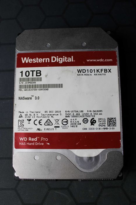 Продаю HDD Western Digital WD101KFBX 10 ТБ (7200 об/мин)