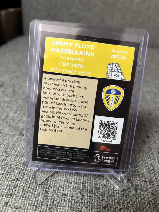 topps premier league 2025-26 jimmy floyd hasselbaink numbered parallel purple  sparkless /199