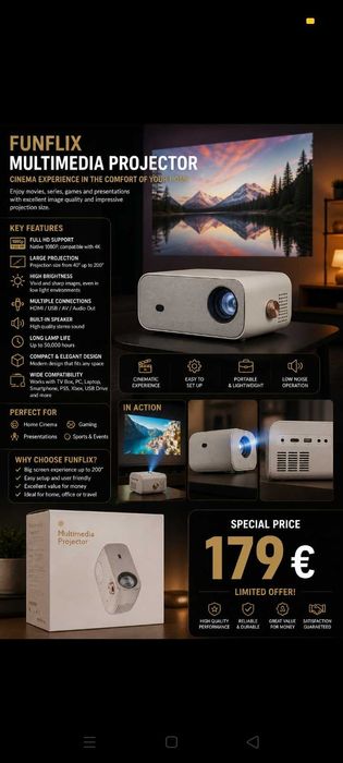 Projetor 179€. Oportunidade