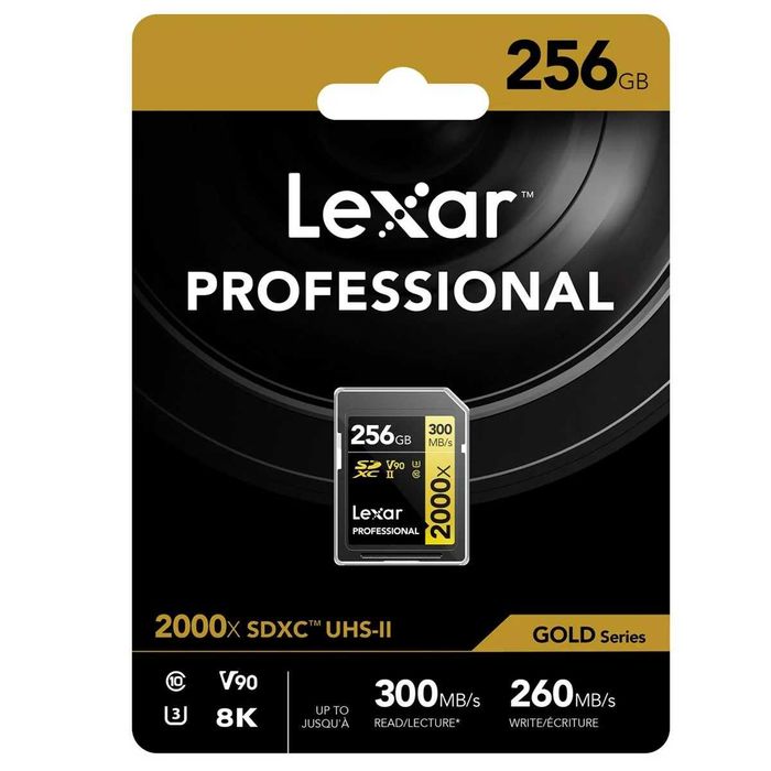 Lexar Professional 256GB SDXC V90 UHS-II | 300/260MB/s | SELADO