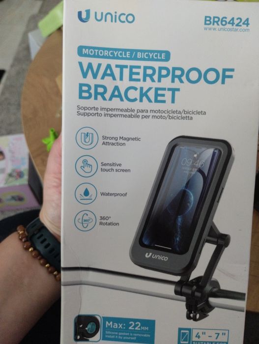 Suporte impermeável para telemóvel em bicicleta/mota/trotinetes