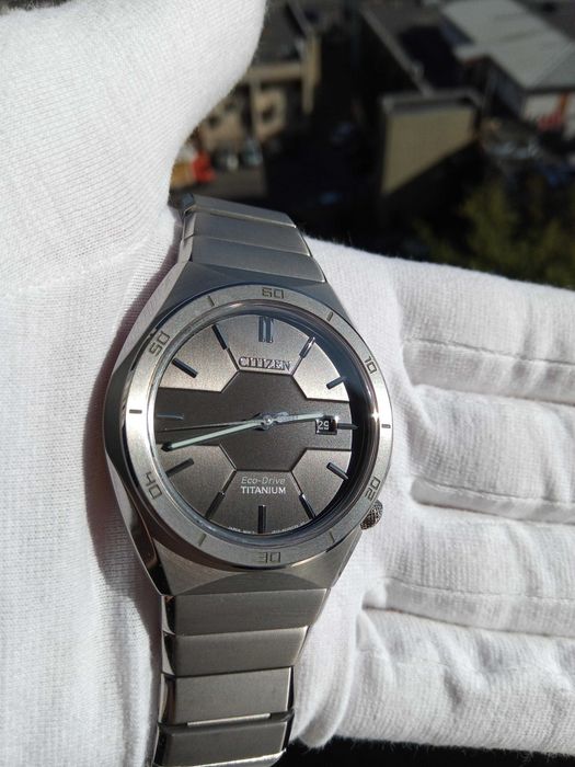 Титановые японские мужские часы Citizen Eco-Drive AW1660-51H, сапфир