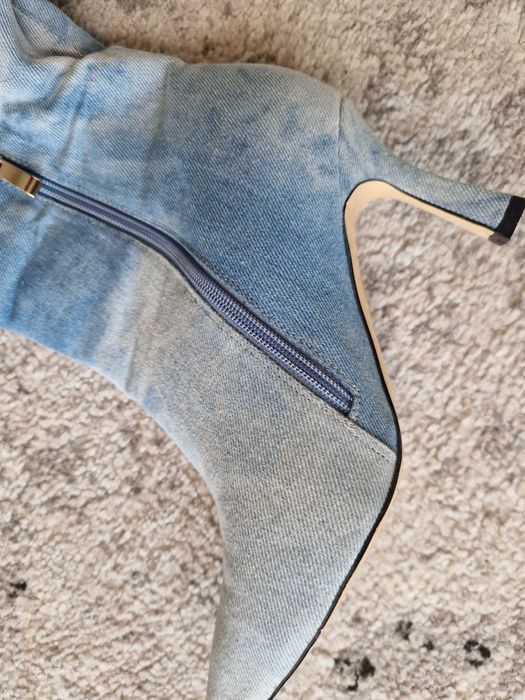 Kozaki  damskie  muszkieterki  jeansowe 39