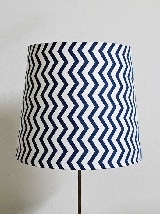 abajur novo para candeeiro de mesa, padrão geométrico, azul marinho