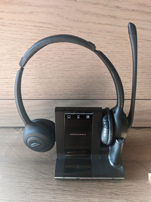 Zestaw Słuchawki Plantronics W720+stacja dokująca WO2A+gąbki, baterie