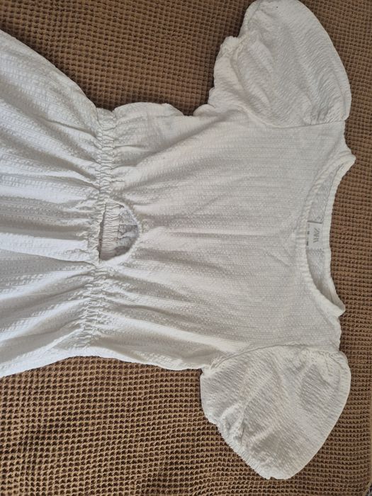 Sukienka bawełniana,biała Zara 140 cm