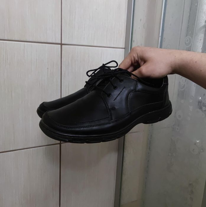 Buty obuwie 42 Łukpol eleganckie glany męskie czarne leather skóra skó