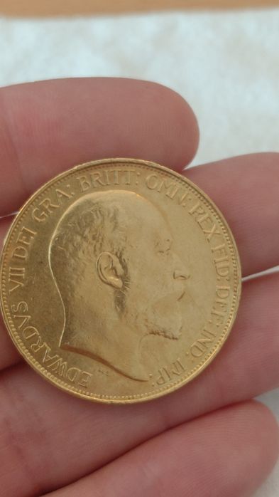 Moeda Ouro 5£ Libras Eduardo VII 1902