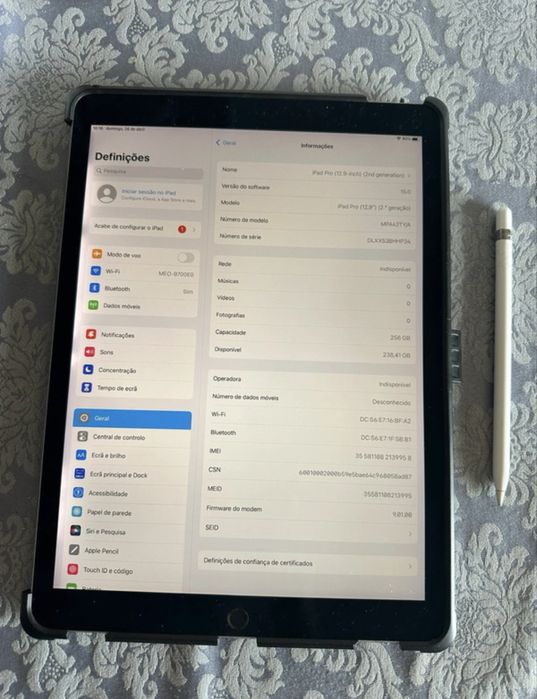 iPad Pro 12,9” Wi-Fi + celular 256gb 2017 + Pencil