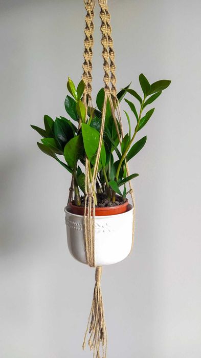 Suporte de Vaso em macramé com juta | NOVO