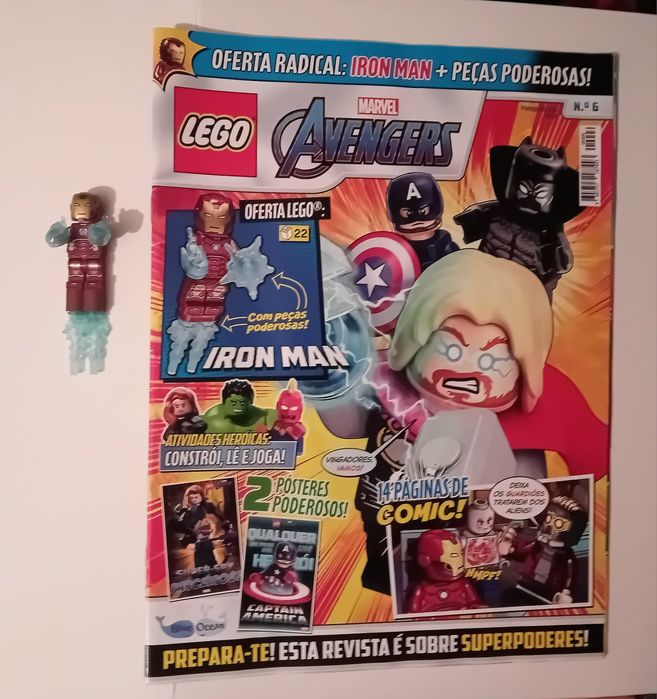 Revista Nova/LEGO Marvel Avengers N.º 6 com Minifigura