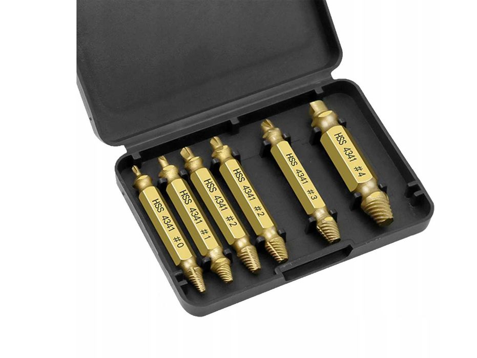 Wykrętaki Do Wykręcania Urwanych Zerwanych Śrub Szpilek Wkrętów 6szt