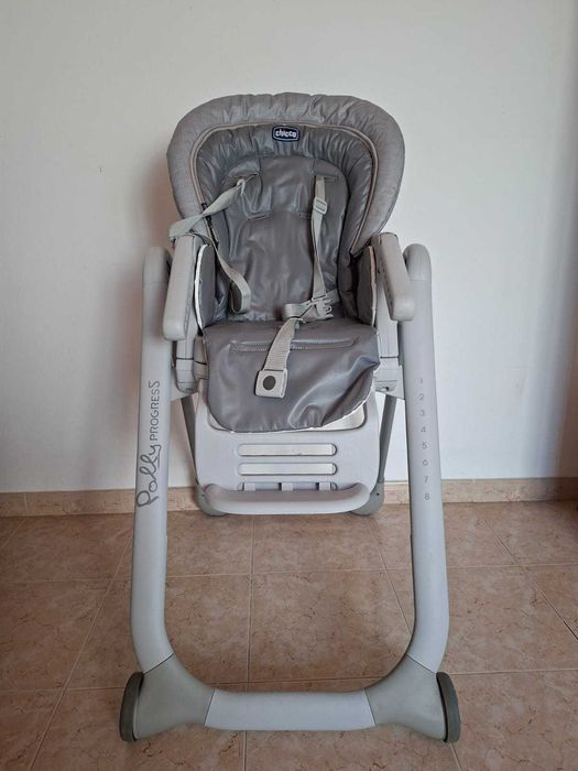 Chicco Polly Progres5 - Cadeira alta evolutiva, de balanço a elevador, 4 rodas, de 0 a 3 anos