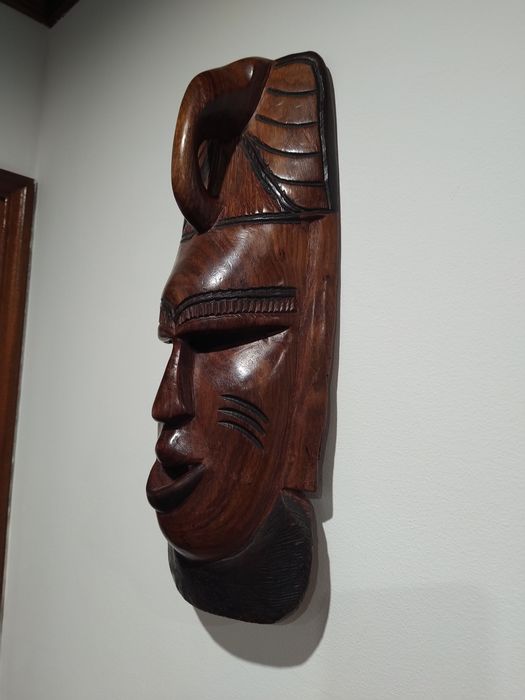 Mascara tribal africana escultura africa madera elefante casa quarto.