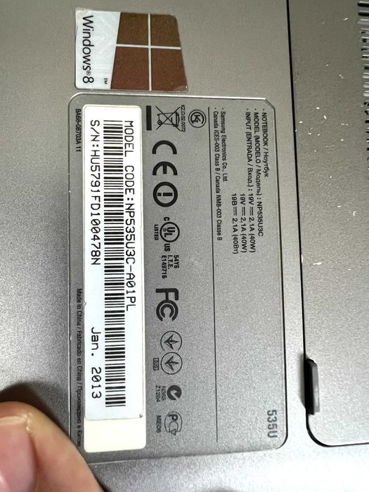 laptop samsung NP535U3C 12 gb SSD