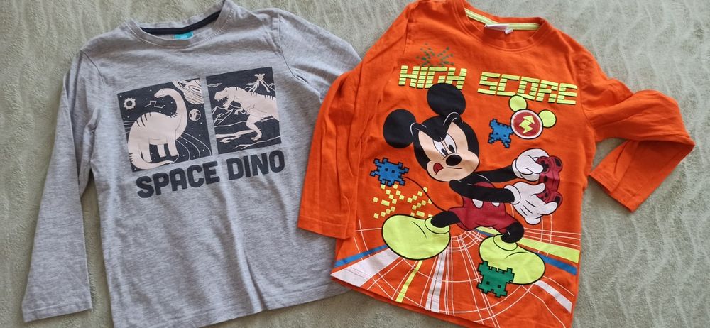 5 koszulek z długim rękawem Scooby-Doo, Miki + bluza rozm. 116