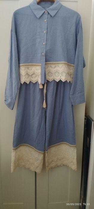 Conjunto em linho/algodão  S/M