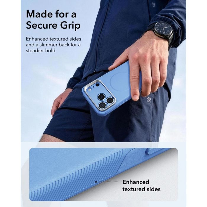 Etui pancerne ze stojakiem ESR Cyber Tough Kickstand MagSafe iPhone 17 PRO / 18 PRO - Jasnoniebieski