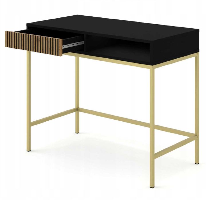 Toaletka RAVENNA F 112x50 cm biurko z szufladą czarny mat / artisan