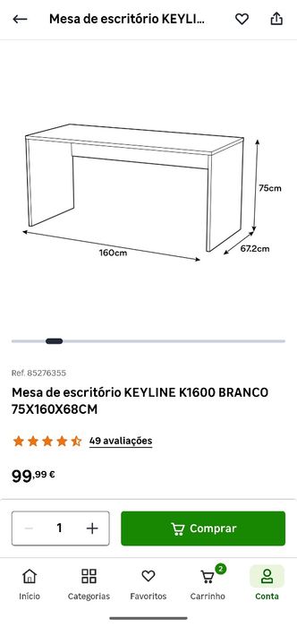 Secretária grande Leroy Merlin