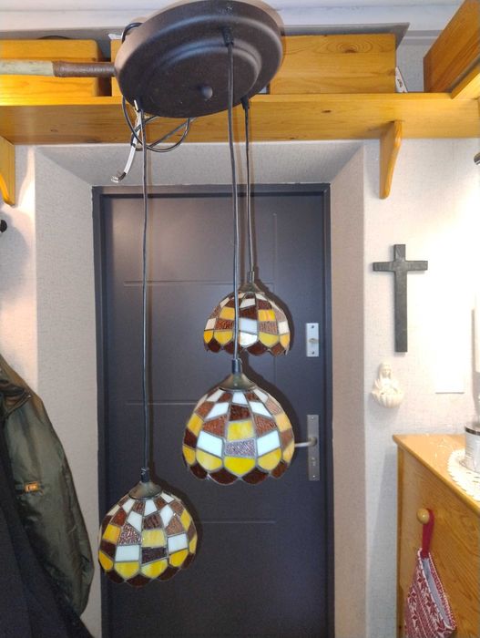 Żyrandol witrażowy tiffany lampa vintage  rustykalna