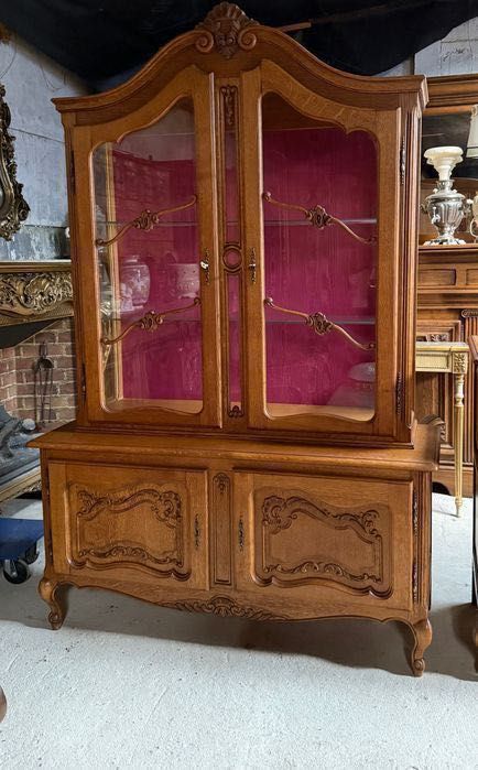 Komoda witryna stół 6 krzeseł w stylu Ludwika