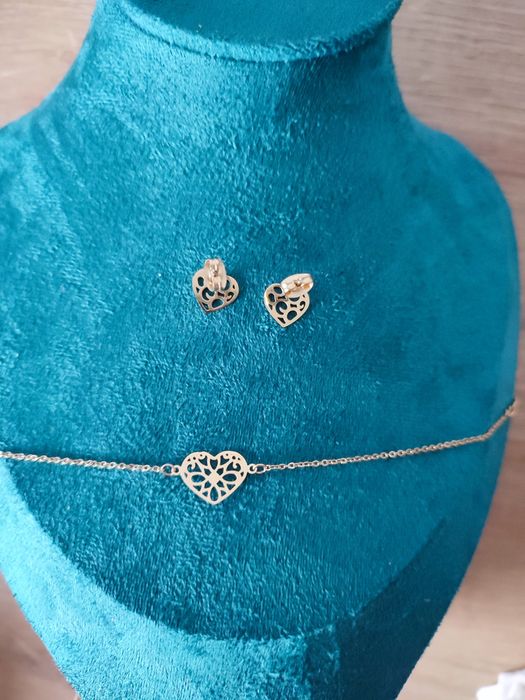 Zestaw ze stali chirurgicznej bransoletka+ kolczyki