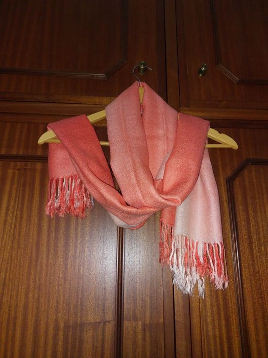 Écharpe cor salmão "degradé"