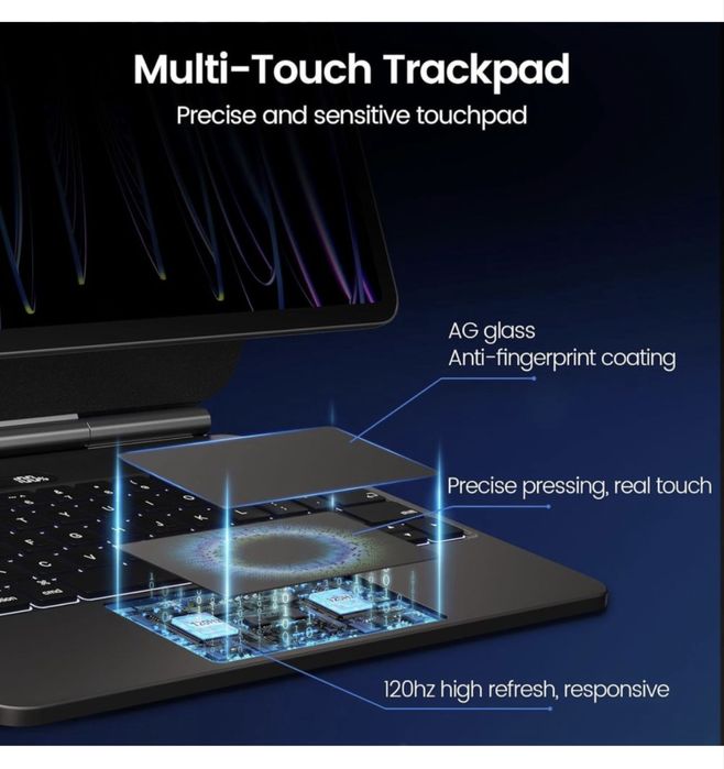 Чехол-клавиатура Apps2Car черный (для iPad Pro и iPad Air, 11 дюйма)