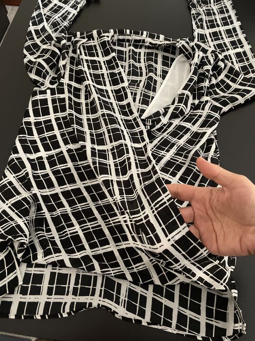 Blusa xadrez seda