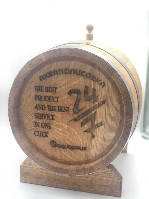 Бочка дубова 20л із латунним краном + різні розміри + ПОДАРУНОК