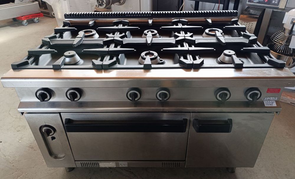 Газова плита Плита На 6 конфорок З духовкою