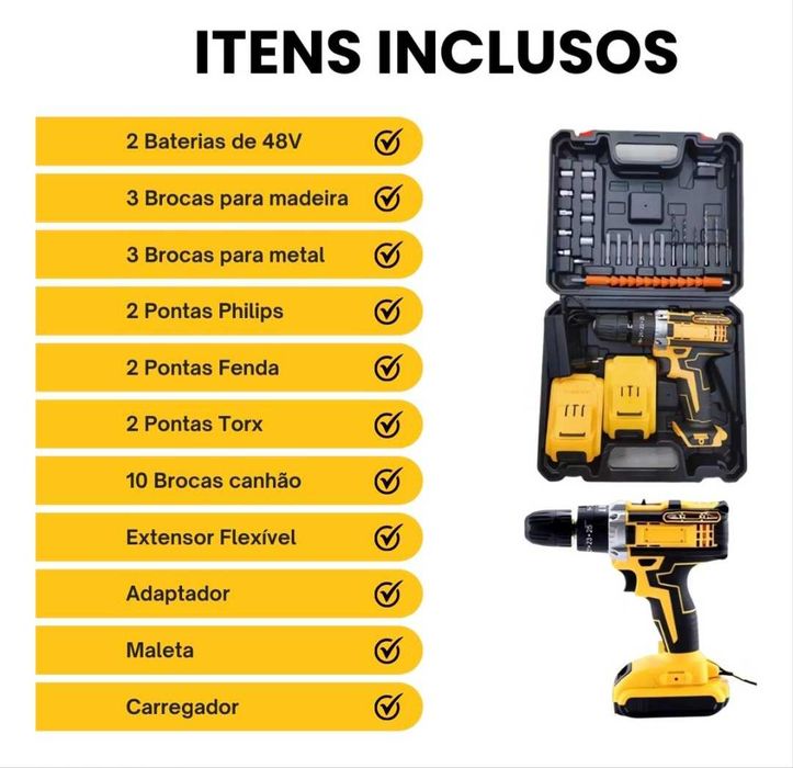 Aparafusadora de 48volt com ferramenta Nova