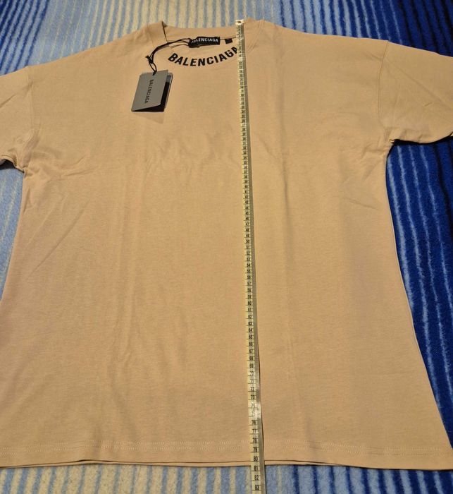 Nowa piekna modna koszulka OVERSIZE bezowa Balenciaga Paris XL okazja