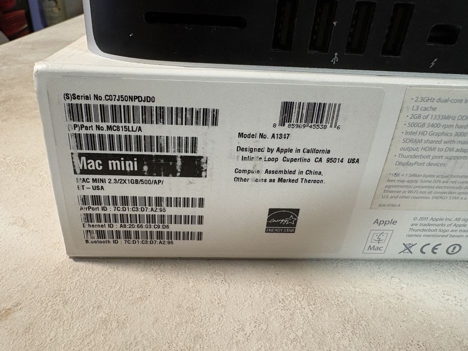 Apple Mac Mini A1347 i5/4gb/ssd128gb