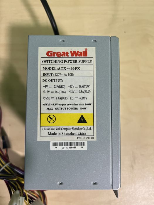 Компьютерный блок питання на 400W Great Wall ATX-400PX