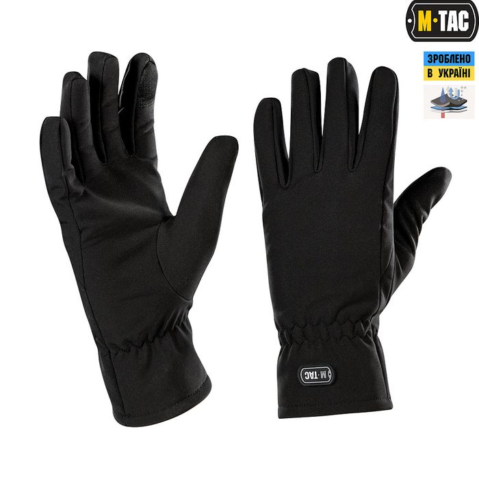Демісезонні рукавички M-Tac Soft Shell чорні, Touch Screen