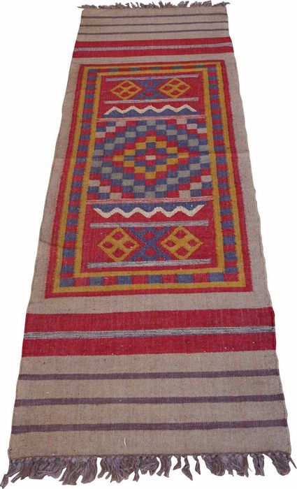 Chodnik indyjski wełna i juta gruby 250x80cm