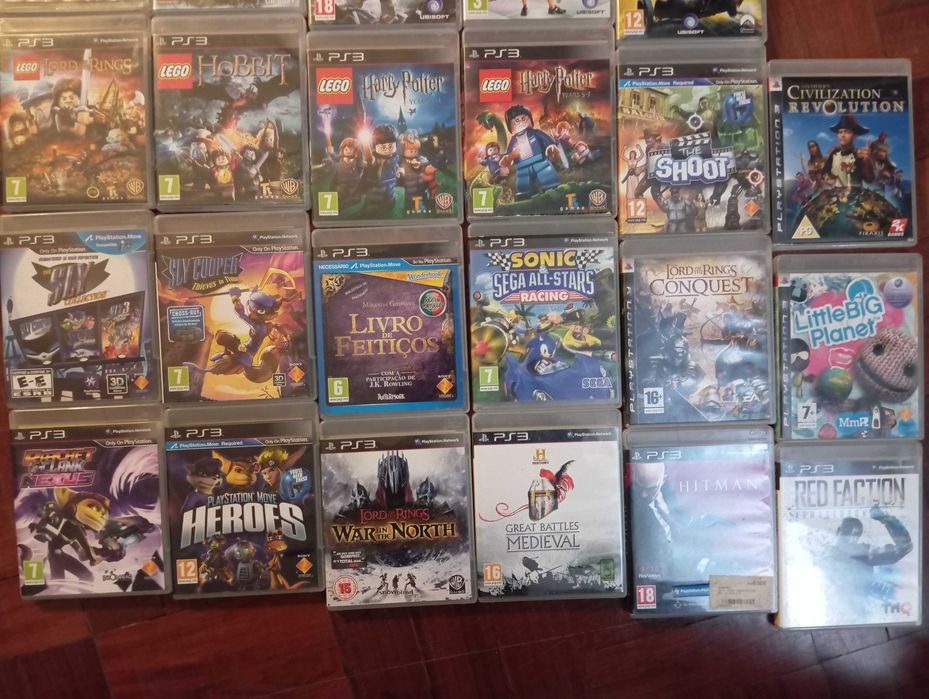 Jogos PS3 - Vendidos individualmente (Preço indicativo da média)