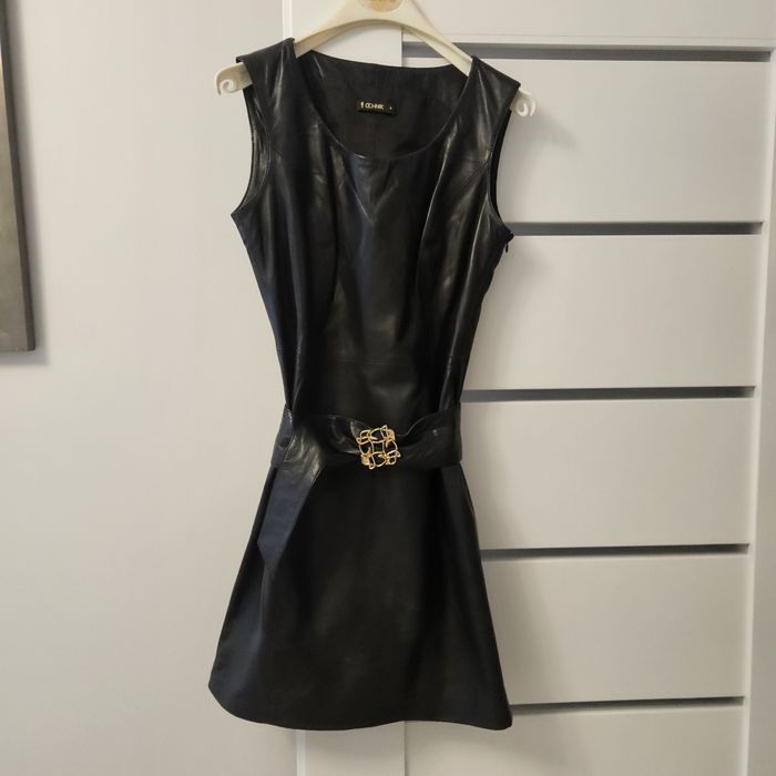 Sukienka skórzana czarna M Ochnik