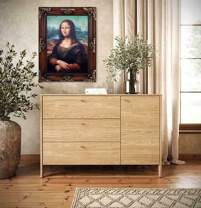 Obraz malowany kopia Leonarda da Vinci MONA LISA na prezent rama