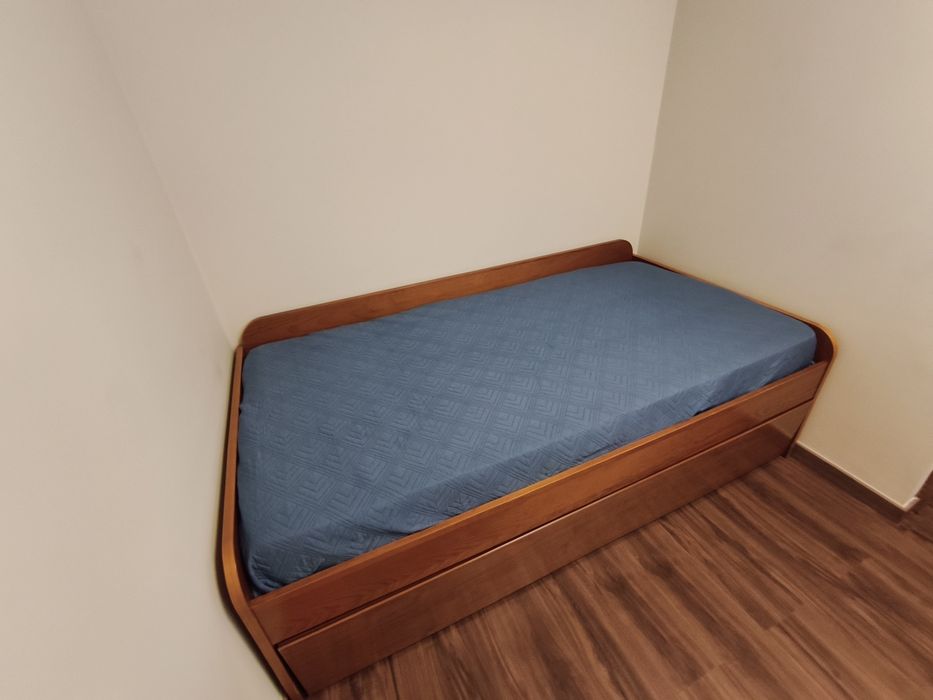 Cama de Solteiro em MADEIRA MACIÇA + Colchão (3x1)