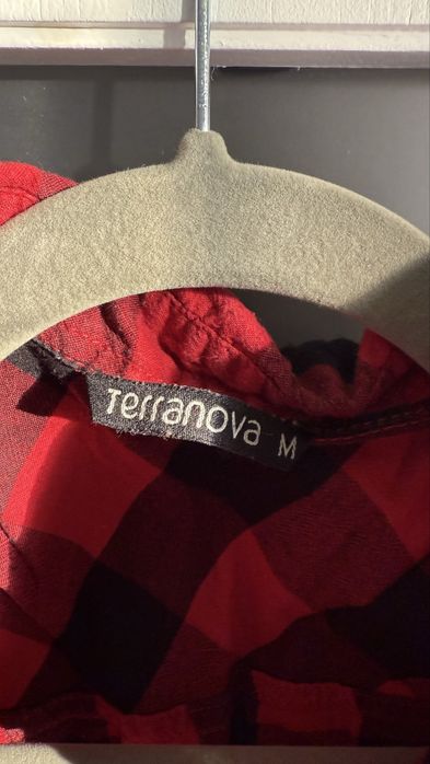 Koszula w kratę czerwona terranowa M bawełna