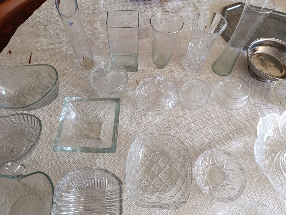 Lote de Peças em cristal e estanho