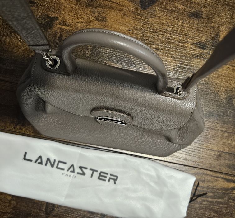 Szara skórzana torebka Lancaster Paris skóra