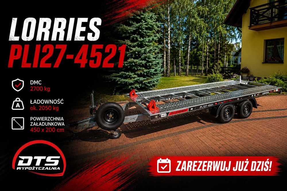 Laweta LORRIES, wynajem, wypożyczalnia przyczep DTS